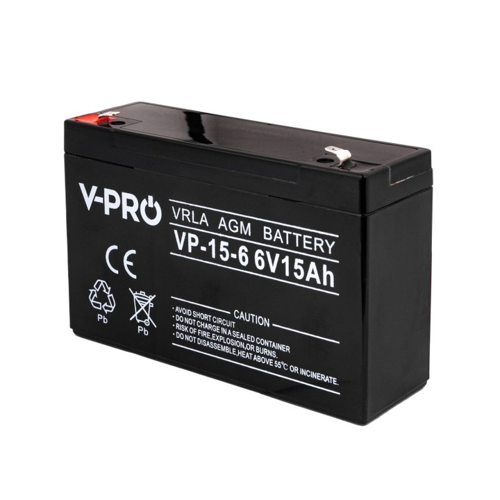 Акумулатор AGM VRLA VPRO БАТЕРИЯ 15Ah 6V VOLT ПОЛСКА