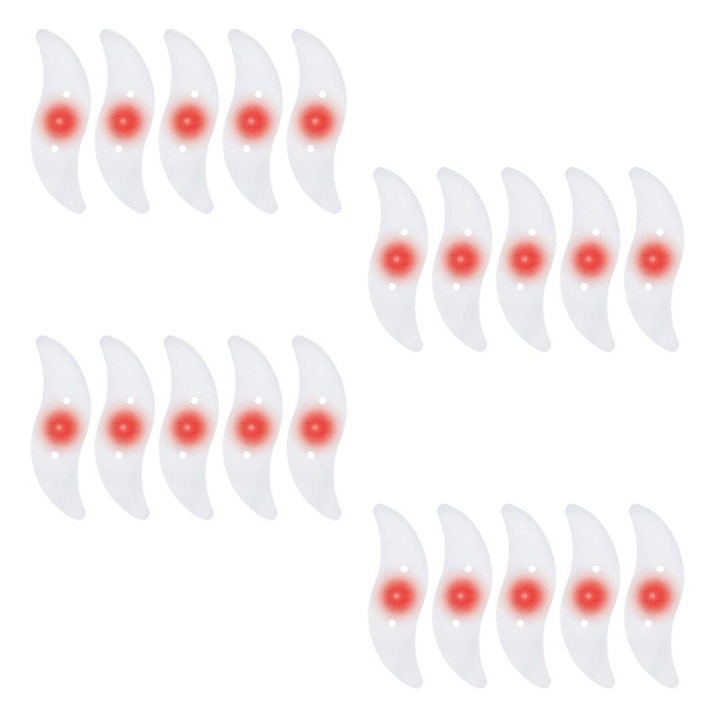 Set 20 lumini ambientale LED cu 3 moduri de iluminare pentru Bicicleta, Rosu