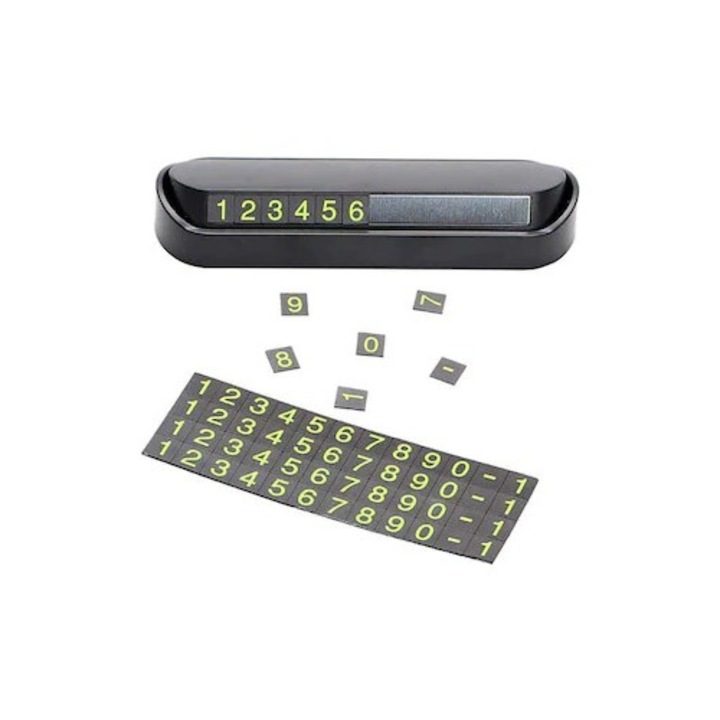 Suport Numar Telefon Bord, Parcare Temporara, Negru, Miromoto®