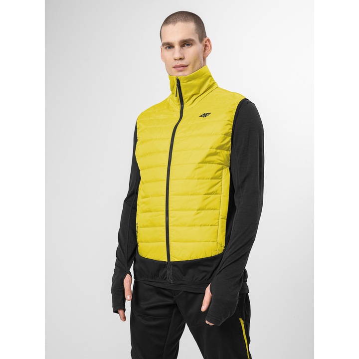 Férfi mellény 4F BZM060, PRIMALOFT®, sárga, Sárga