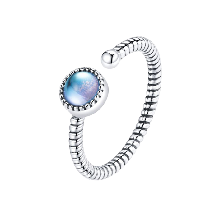Inel argint cu piatra lunii, BeSpecial, IZT0041, Diametru reglabil