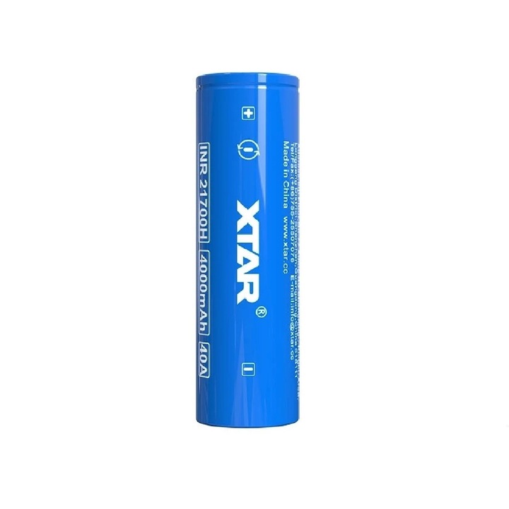 Acumulator Li-Ion XTAR INR21700 H 4000mAh High-drain 40A Puls, 25A Continuu