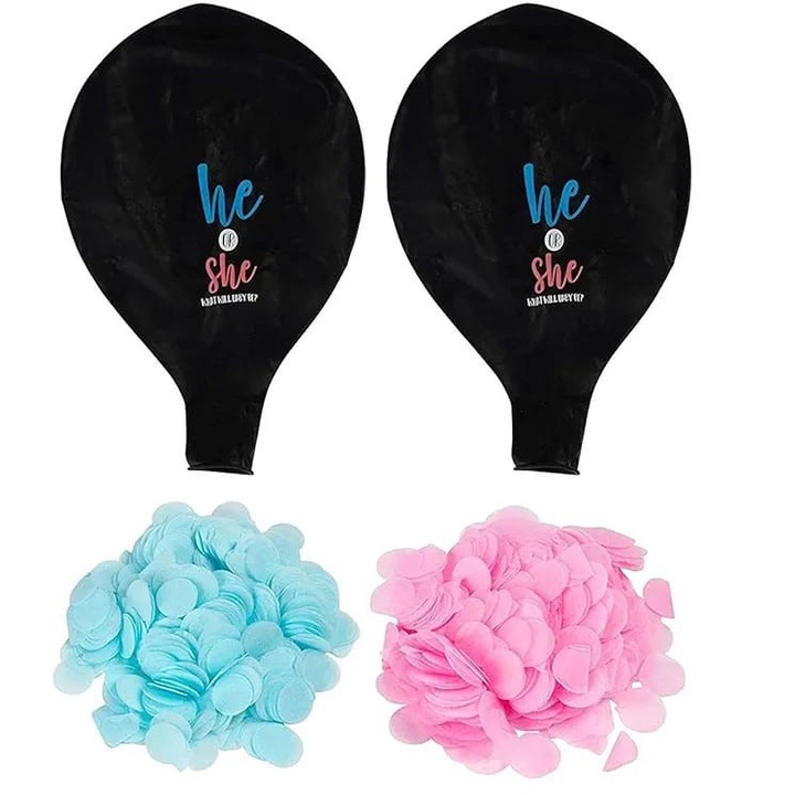 Balon Jumbo cu Confetti Gender Reveal, Boy Or Girl, 90 CM, V7, Wow Shop