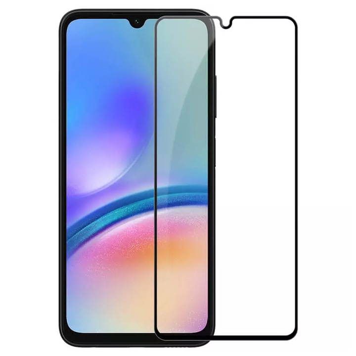 Folie pentru Samsung Galaxy A05, din sticla securizata, Antistatica, Tempered Glass, protectie ecran, Case Friendly, Edge to Edge, Magic Full Frame, Transparenta