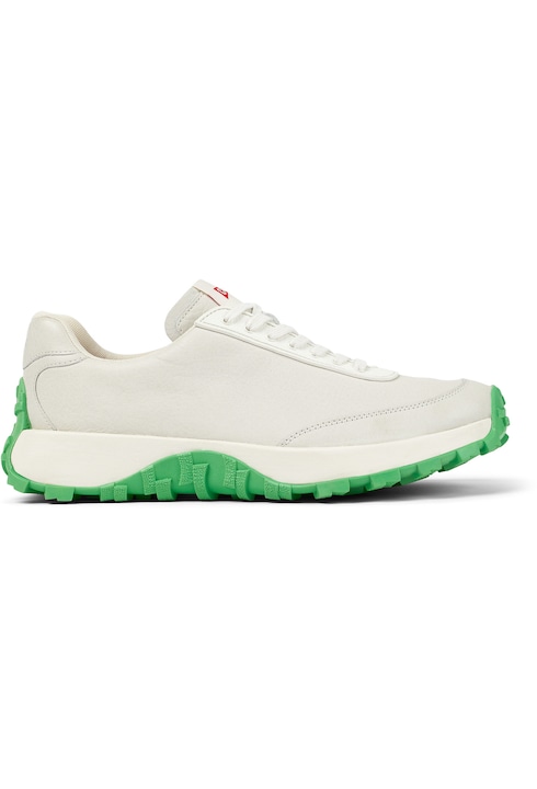 Camper, Pantofi sport Drift Trai din piele si piele nabuc, Alb, Verde, 44