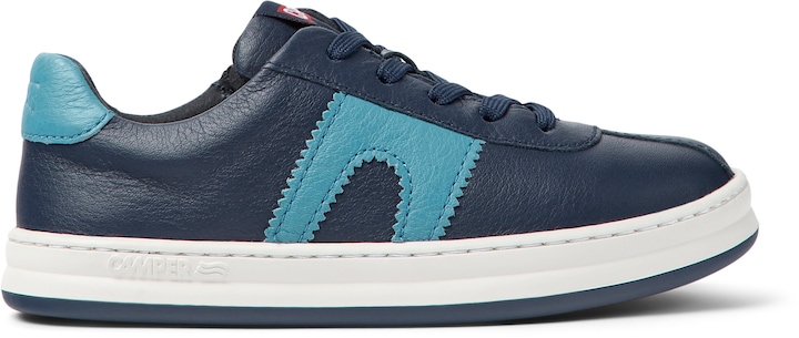 Camper, Pantofi din piele Runner Four Twins 8513, Albastru inchis