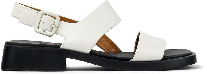 Camper, Sandale de piele cu toc masiv Dana, Alb