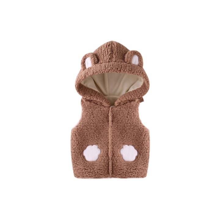 ALC™ bolyhos pelenkázóbetét, kapucnis kapucnis, meleg, nyúl alakú, csecsemőknek, barna