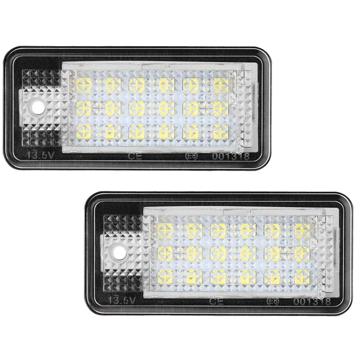 2 db led számlámpás készlet, NUODWELL, Vízálló, Plug and Play, Kompatibilis Audi A3, A4, A6, A8, Q7, RS4, RS6, S6, Könnyen felszerelhető, Műanyag, Fekete