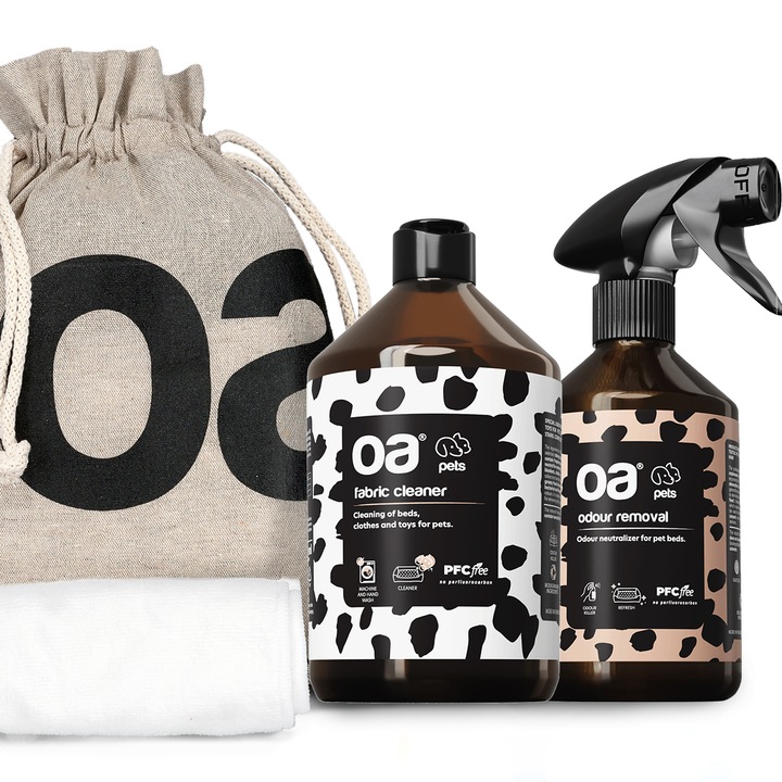 Kit de curatare a patului pentru animale de companie pentru indepartarea mirosurilor si a petelor, Pet Care, OA, 500 ml + 250 ml