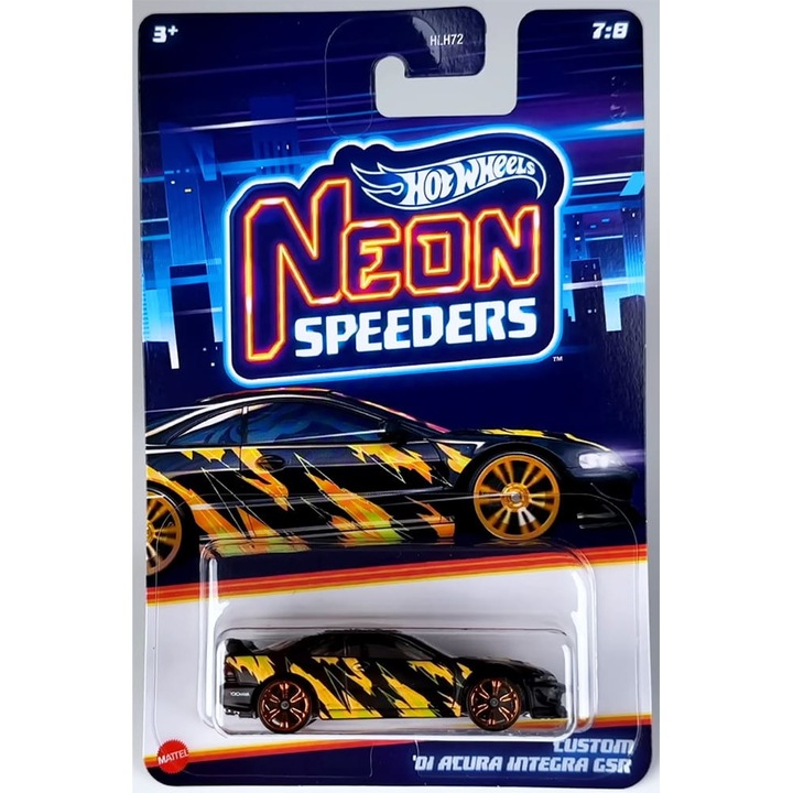 Masinuta metalica Hot Wheels, Neon Speeders Custom `01 Acura Integra GSR, 1:64, Negru