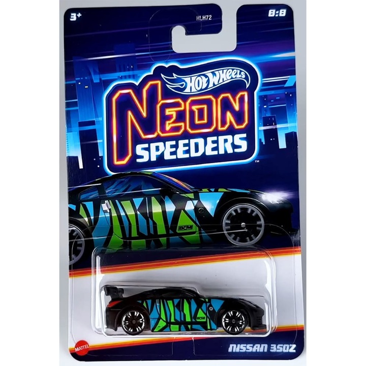 Masinuta metalica Hot Wheels, Neon Speeders Nissan 350Z, 1:64, Negru