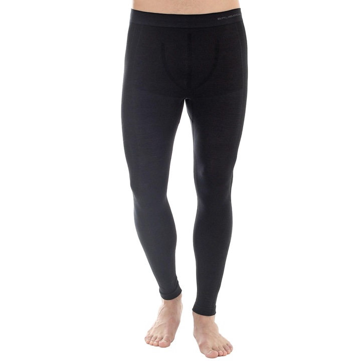 Ferfi sportnadrag, Brubeck, Gyapju, Fekete, Fekete