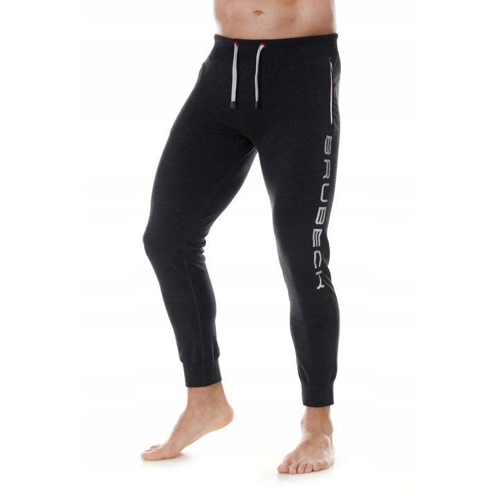 Ferfi sportnadrag, Brubeck, Polieszter, Fekete, Fekete