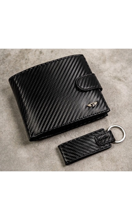 Férfi bőr pénztárca, Peterson, Wasako, fekete, One size INTL