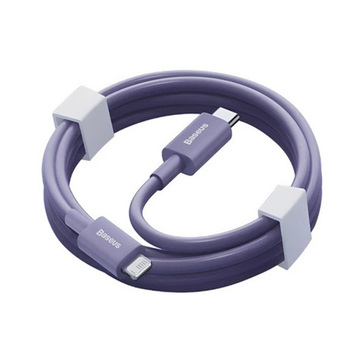 Baseus superior adatkábel, type-c - lightning, 20w, pd gyorstöltő, 100cm, törésgátló, lila