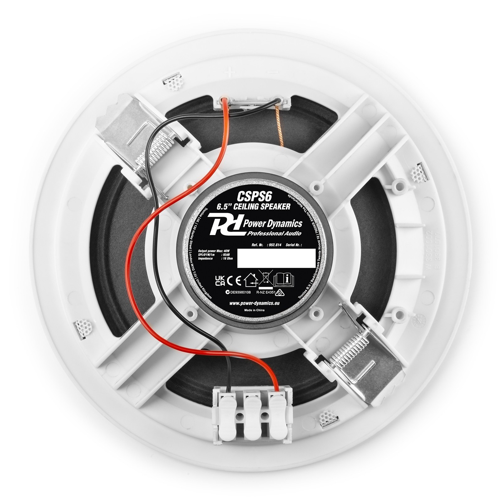 Difuzor incastrabil tavan, 16ohm, 40W, 6.5", alb, Power Dynamics CSPS6