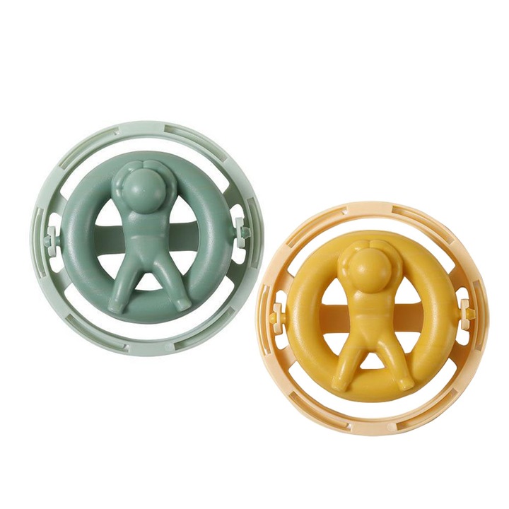 Set 2 filtre de scame pentru masina de spalat rufe, Polipropilena/Poliester, Verde/Galben