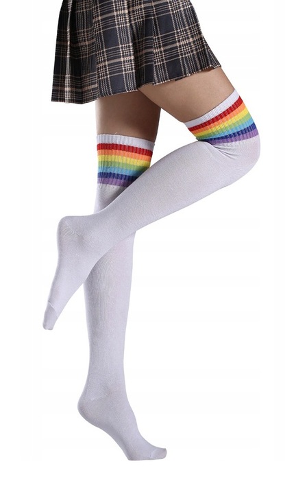 Чорапи до бедрата, модел Rainbow, Памук, Многоцветни, Един размер