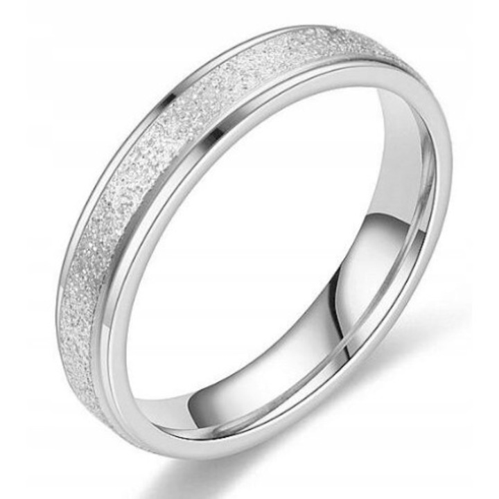 Inel dama WOLFRING, otel inoxidabil 316L, latime 4mm, argintiu, 17 EU
