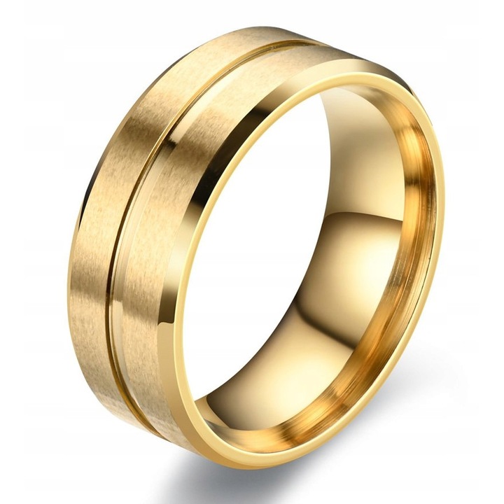 Inel dama, Wolfring, Otel inoxidabil, Marimea 22, Auriu