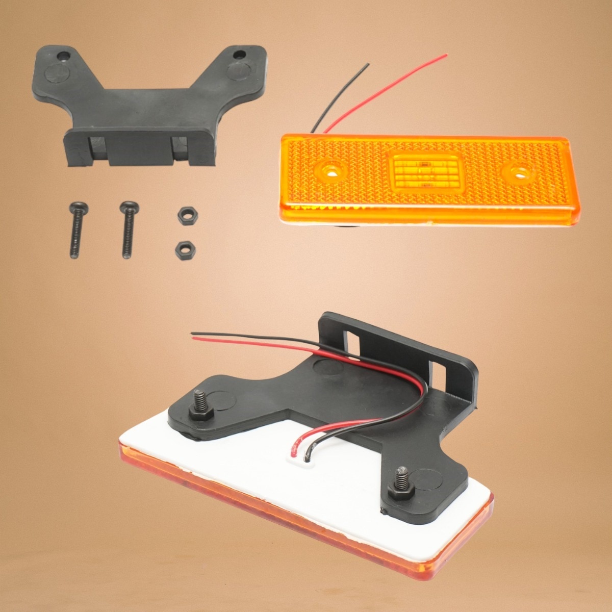 Комплект 2 габаритни лампи, led, жълти, 12/24V, пластмаса ...