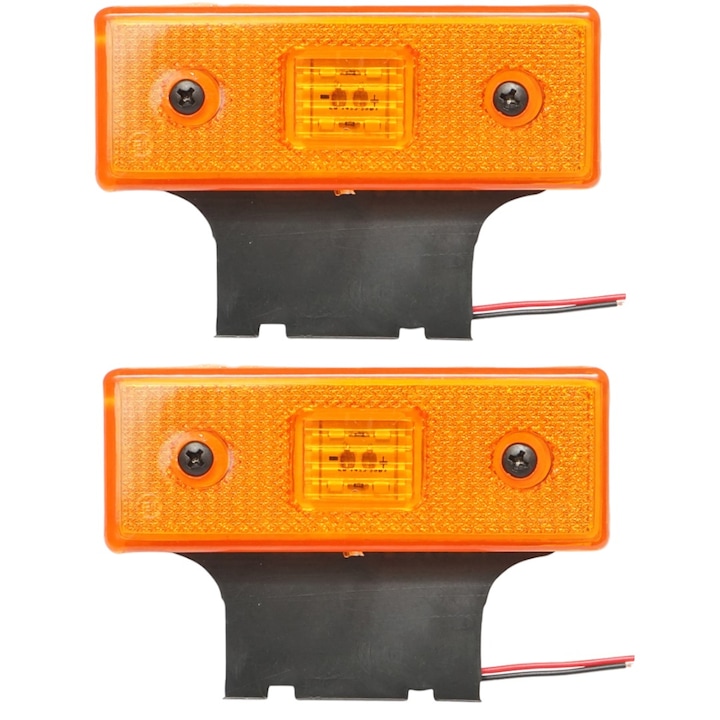 2db oldalsó lámpa készlet, led, sárga, 12/24V, műanyag, túlméretes, 110x40 mm
