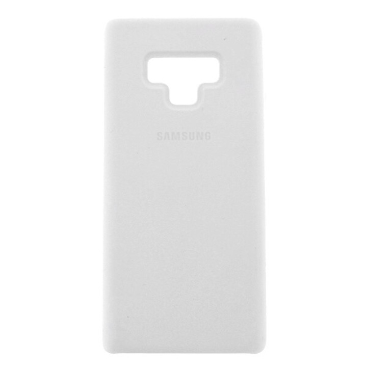 Husa de protectie Samsung compatibila cu Galaxy Note 9, Silicone Cover, exterior moale tip catifea, Alb