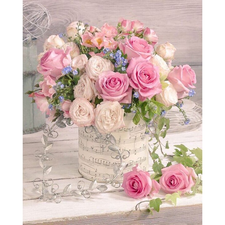 Gyémánt hímzőkészlet 5d 30x40cm mzoLife®, Virágfestés, Többszínű