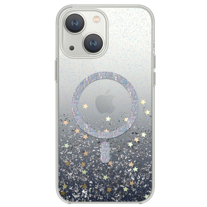 Devia Shiny Series Original Design Mágneses tok, amely kompatibilis az iPhone 15 Transparent / Fekete készülékkel