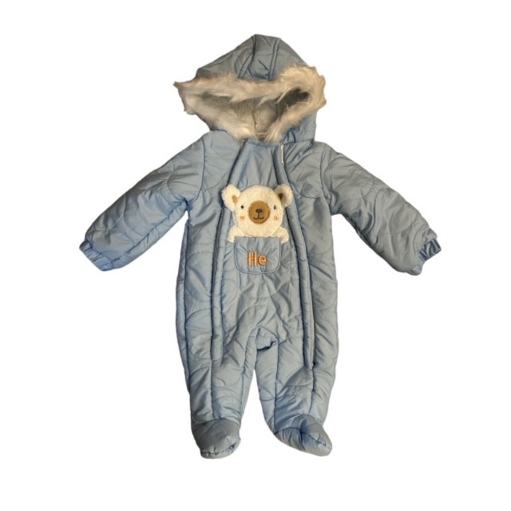 Fiu jumpsuit, Zuff, polarbol kapucnival, teli, polieszter, kek/feher, Többszínű