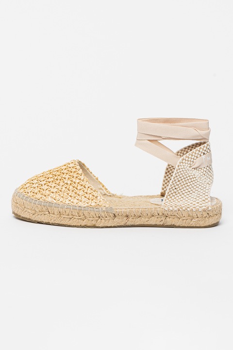 Manebi, Fűzős espadrilles, Világosbézs, 36