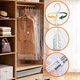 Sac vidat pentru haine cu umeras DomowyŚwiat 70x145 cm transparent, economisire spatiu, protectie impotriva umezelii, prafului si insectelor, ideal depozitare costume, geci, rochii, reutilizabil, inchidere etansa, organizare eficienta dulap