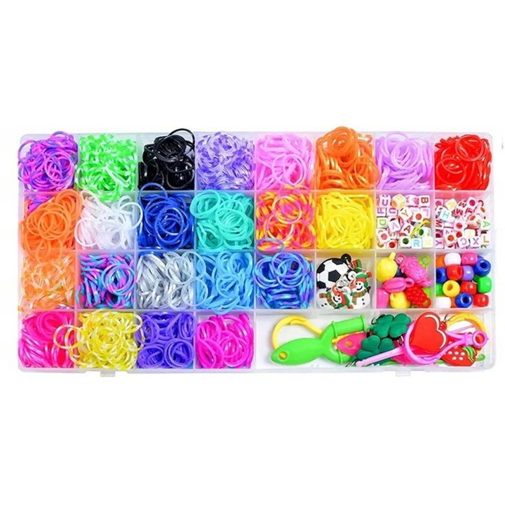Set diy accesorii, DomowySwiat, Cauciuc, 2153 Piese, Multicolor