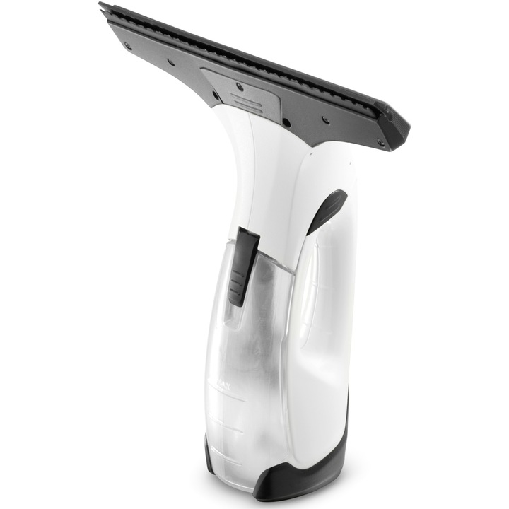 Aspirator pentru geamuri Karcher WV 2 Plus, autonomie 35 min, randament max. 75 m², rezervor 100 ml, recipient pulverizator cu laveta din microfibra, detergent concentrat 20 ml, incarcator, 1.633-640.0, Alb/Negru