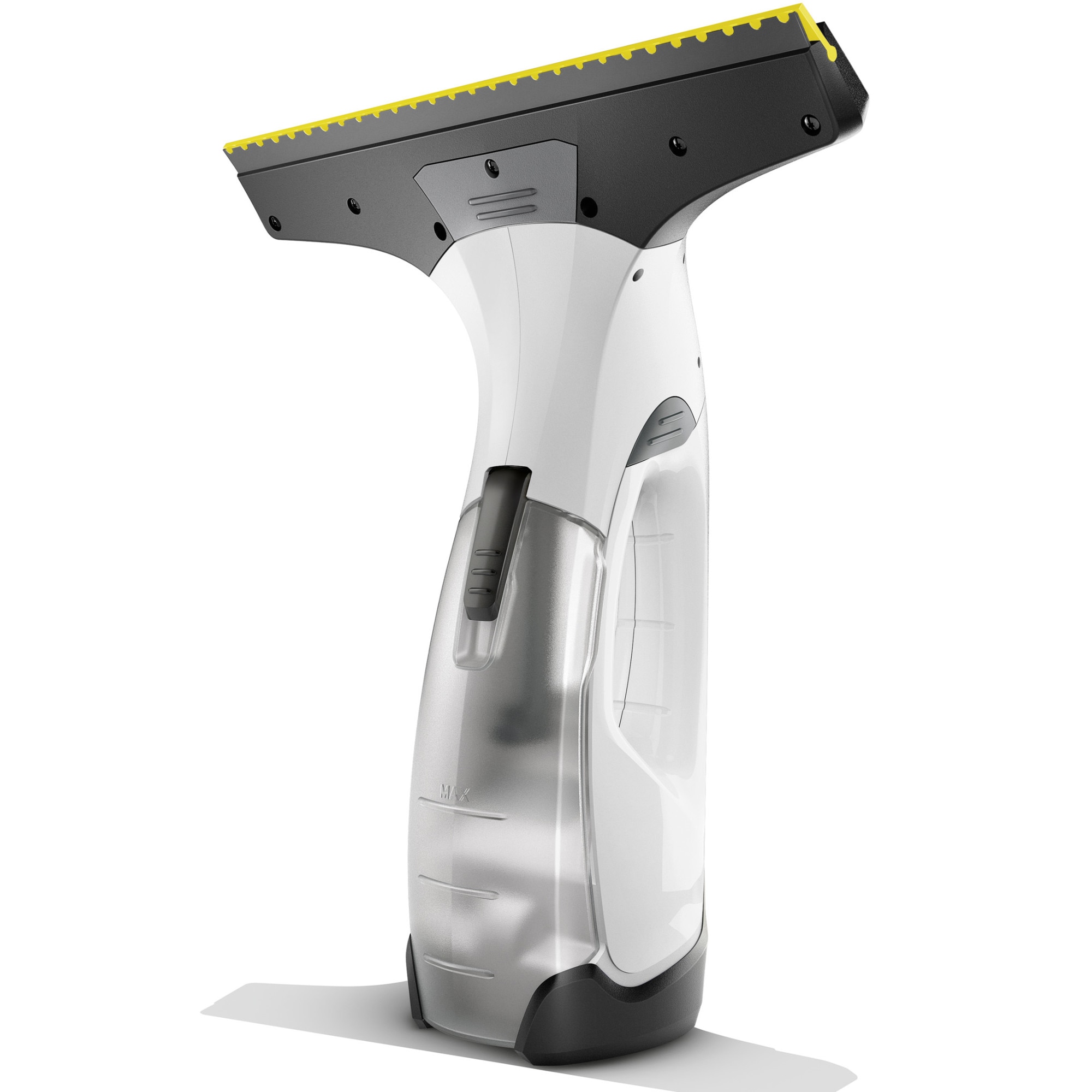 Aspirator pentru geamuri Karcher WV 2 Multifunctionality Promotion, autonomie 35 min, rezervor 100 ml, randament max. 75 m², recipient pulverizator cu laveta, detergent 20 ml, incarcator, 3 lamele de aspirare, 1.633-662.0, Alb/Negru