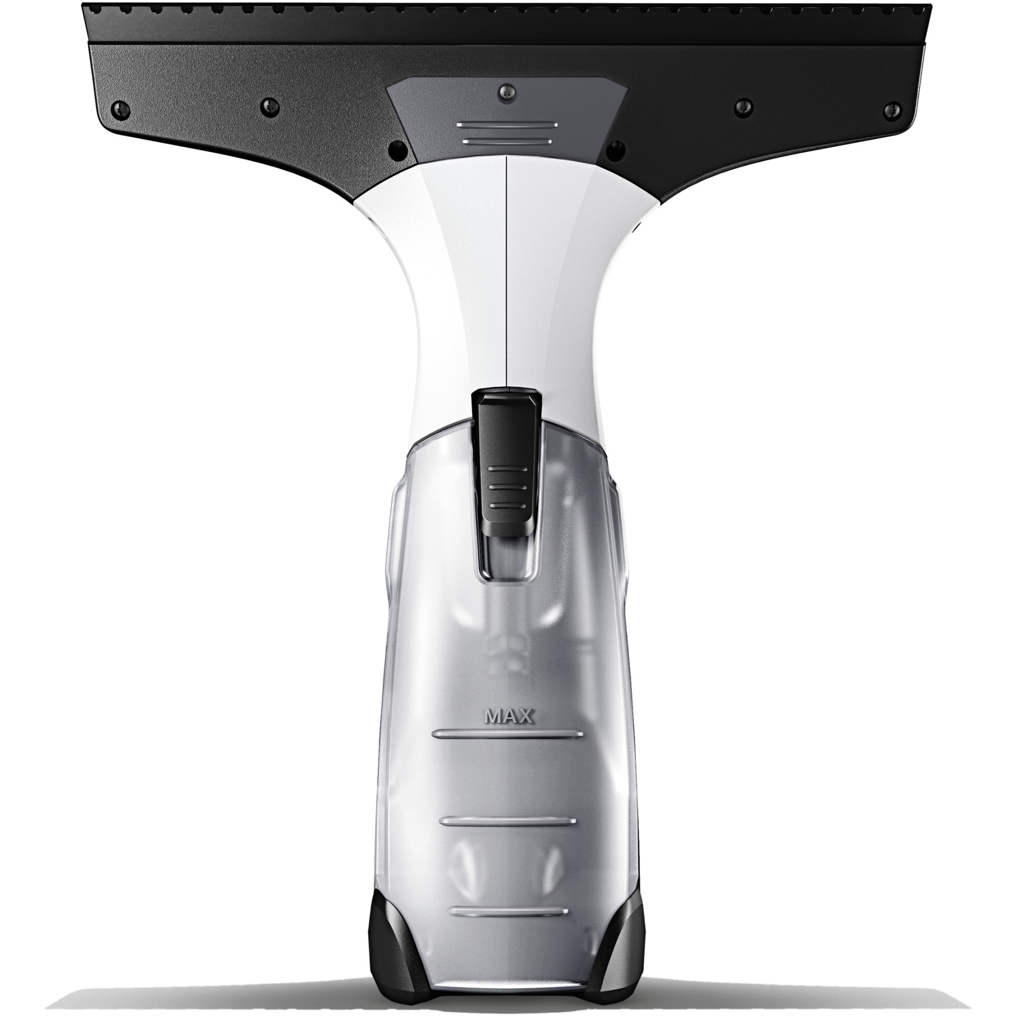 Aspirator pentru geamuri Karcher WV 2 Multifunctionality Promotion, autonomie 35 min, rezervor 100 ml, randament max. 75 m², recipient pulverizator cu laveta, detergent 20 ml, incarcator, 3 lamele de aspirare, 1.633-662.0, Alb/Negru