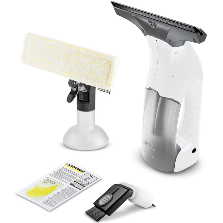 Стъклочистачка Karcher WV 1 Plus Frame Edition, 1.633-620.0, 25 минути, Капацитет на резервоара за вода 100 мл, Почистваща мощност прибл. 70 м², Бял/Черен