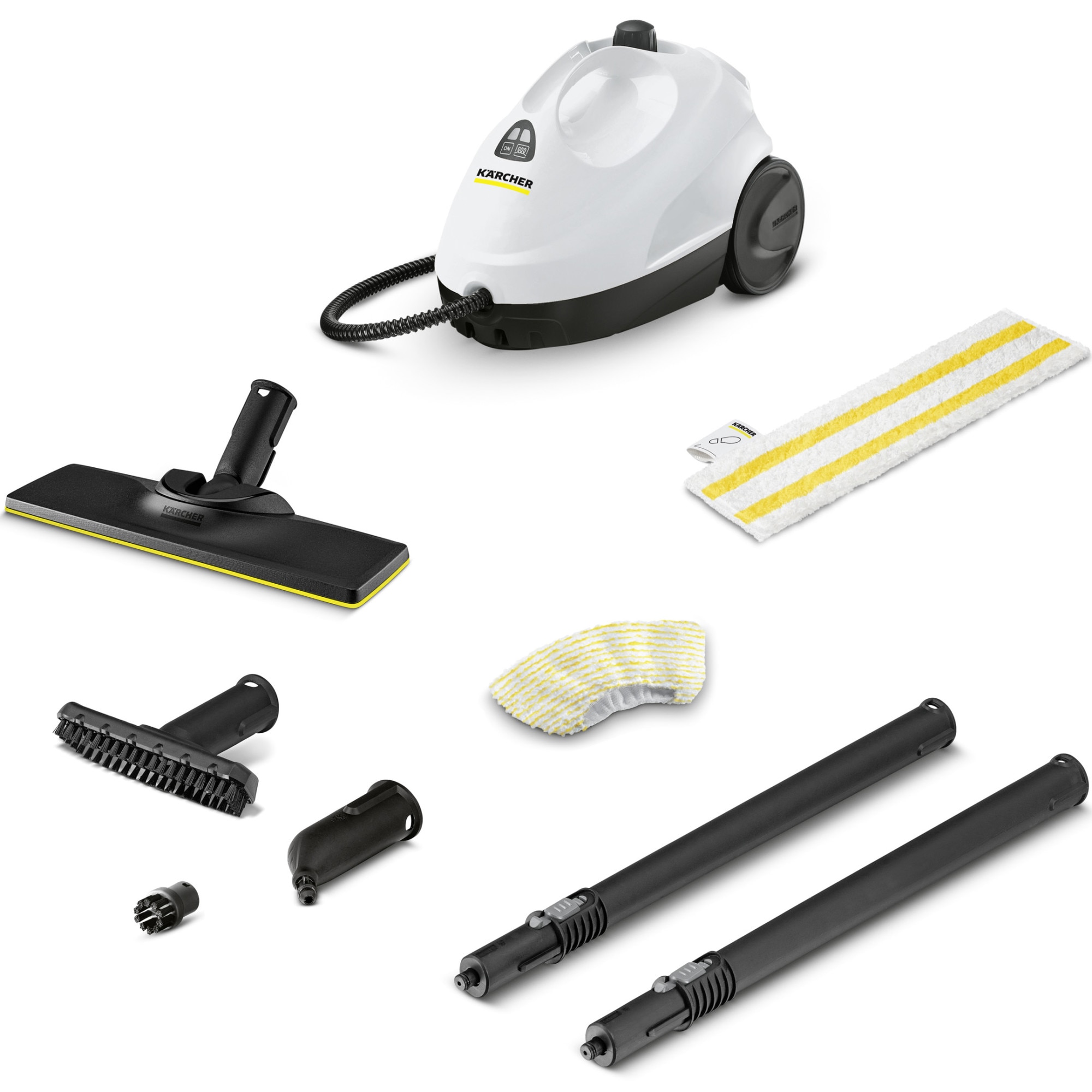 Aparat de curatat cu abur multifunctional Karcher SC 2 EasyFix, 1500 W, 3.2 bar, rezervor 1 l, kit curatare podea, accesorii curatare suprafete multiple, 1.512-600.0, Alb/Negru