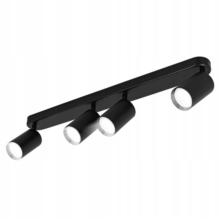 Plafoniera cu spot, Ledhoff, LED 4x GU10, max 35W, 58cm, fara bec, Negru