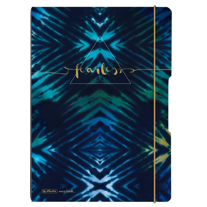 Caiet Herlitz MyBook Flex, 2 x 40 file, 80 g/mp, dictando si matematica, New Batik Fearless