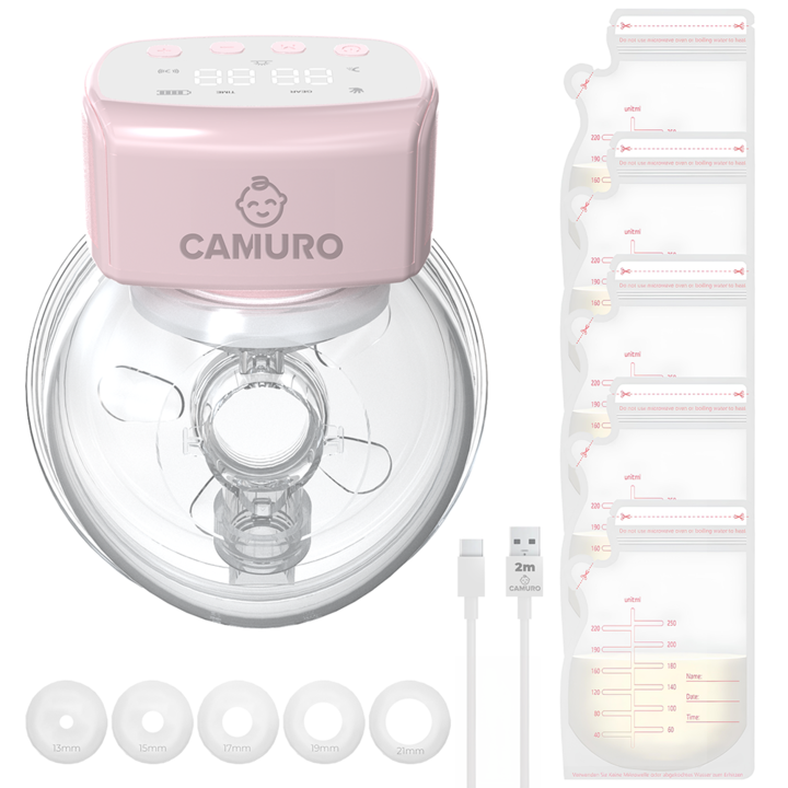 Pompa de san electrica Camuro®, Portabila, Ergonomica, Anti-reflux, Functii de Masaj/Extragere/Stimulare