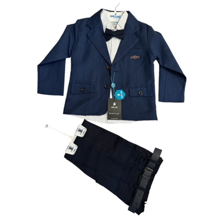 Elegáns szett kabáttal fiúnak, Babyland, kék, 4 éves