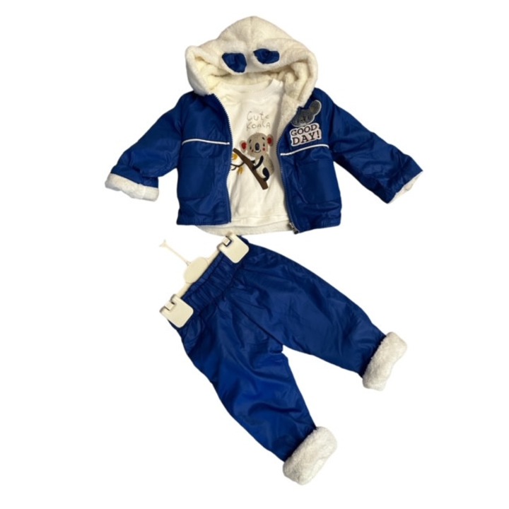 Fiú szett, koala, 3 részes, pamut, kék/fehér, Többszínű