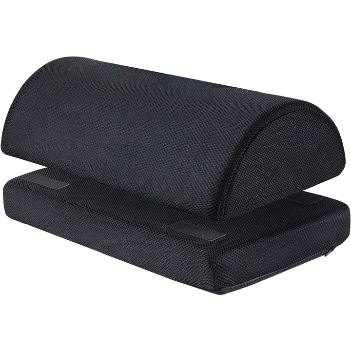 Perna ortopedica pentru suportul picioarelor, design modular, inaltime reglabila prin detasare, material din plasa de calitate, sistem de prindere incorporat, 30x15x45cm, Negru
