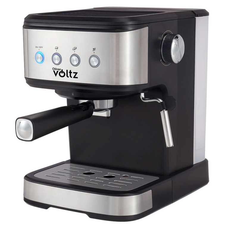 Espressor manual Oliver Voltz OV51171F, 1100W, 20 bar, 1.2 L, Inox-Negru