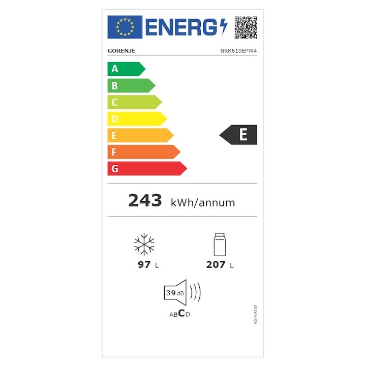 Combina frigorifica Gorenje NRK619EPW4 , 304l, H: 186 cm, MultiFlow 360°, TotalNoFrost, clasa energetica E, Alb