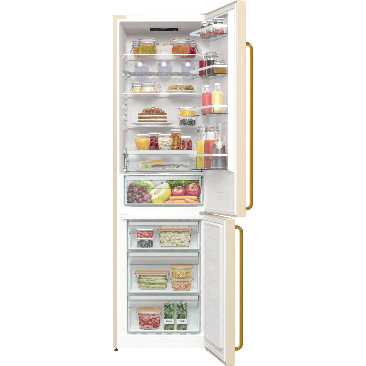 Gorenje NRK6202CLI Kombinált hűtőszekrény, 331, M: 185 cm, IonAir és ...