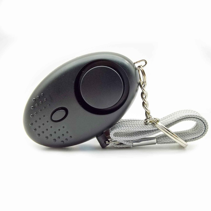 Персонална аларма с предпазен звук, LED, черна