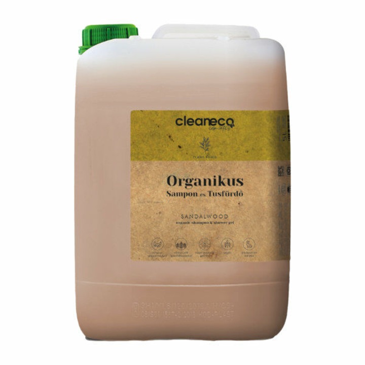 Cleaneco organikus tusfürdő és sampon, Sandalwood, 5l